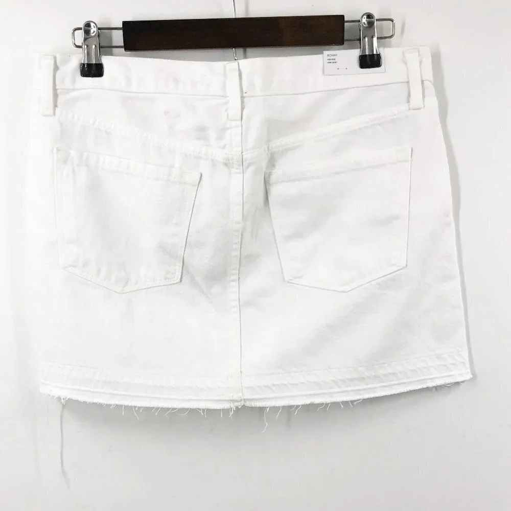 ✅ NWT J. BRAND BONNY MID RISE MINI SKIRT WHITE‎ SIZE 27
